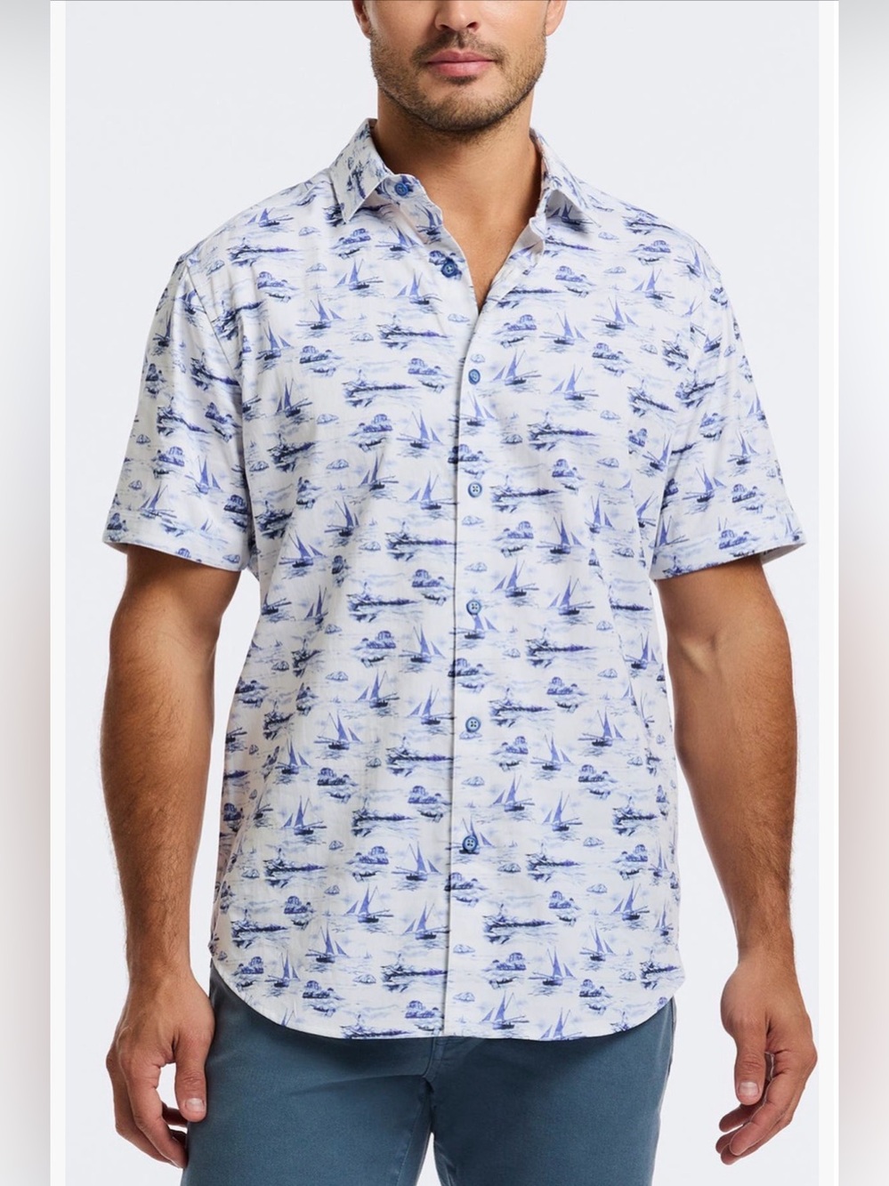 Robert Graham Button-Up Shirt Mens 2XL Tailored Fit Nautical Sailboat NEW $198